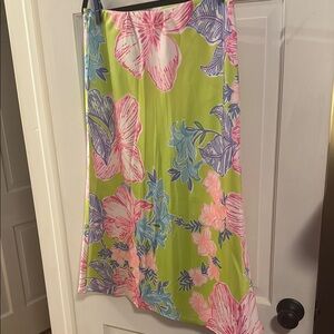Lilly Pulitzer Pink and Blue Sarong Skirt Vibrant Floral Design